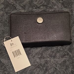 Jessica Moore Black Textured Wallet Womens